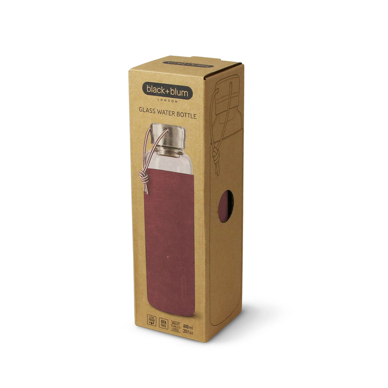 Glas-Wasserflasche, Burgund 600 ml