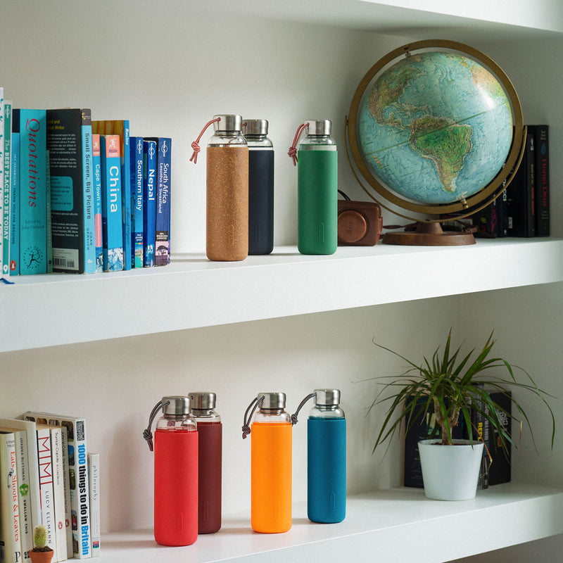 Glas-Wasserflasche, Burgund 600 ml