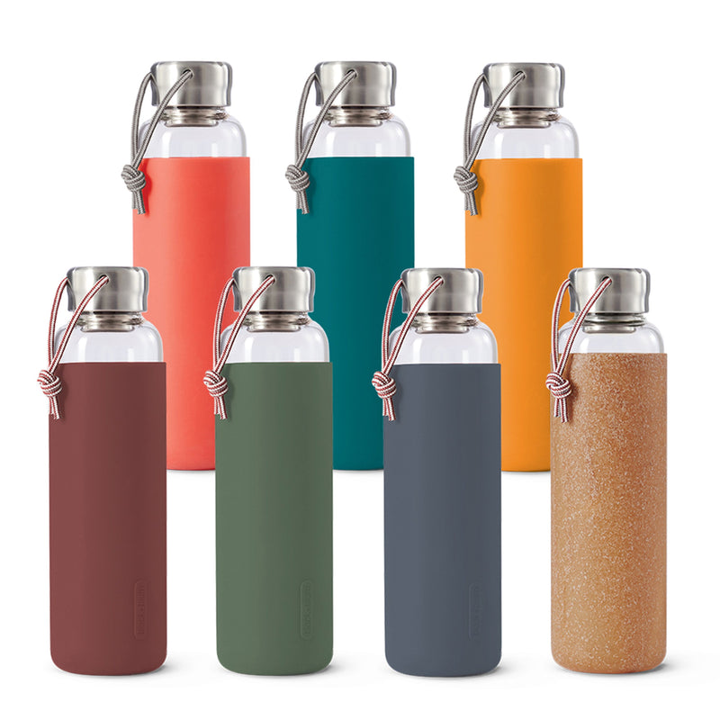 Glas-Wasserflasche, Koralle, 600 ml