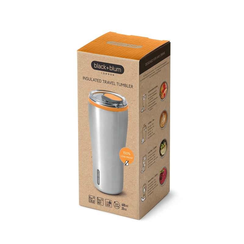 Travel Tumbler Edelstahl, Orange, 600 ml