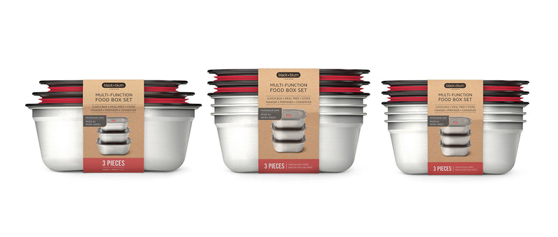 Multifunktions-Boxen-Set, 3x 900 ml