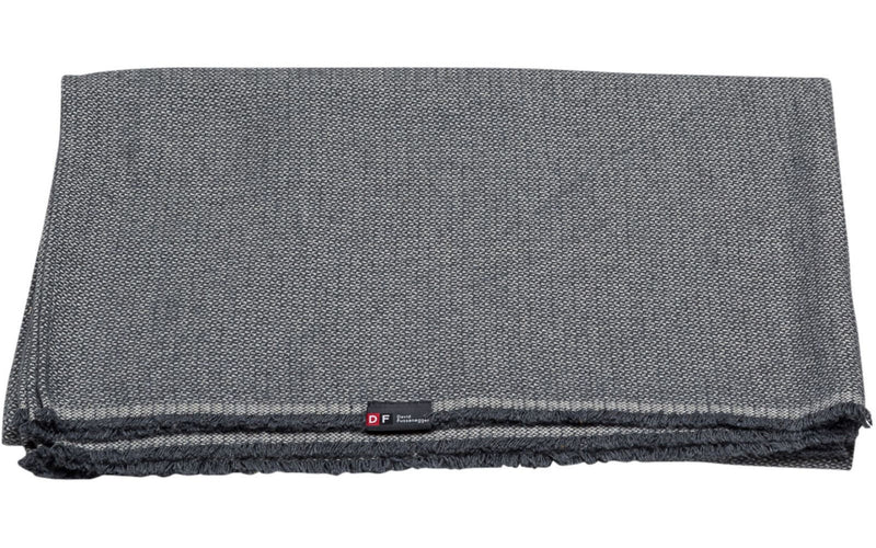 TOPAZ Strukturdecke “ Uni filz melee ”, 100 % Bio Baumwolle, 200 x 140 cm, grau, rein kuscheln und Dekorieren, elegante Struktur und hochwertiger Zierstich