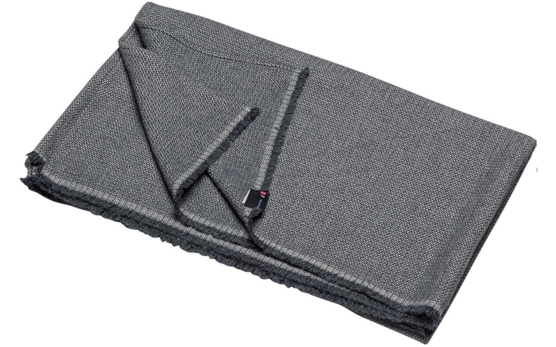 TOPAZ Strukturdecke “ Uni filz melee ”, 100 % Bio Baumwolle, 200 x 140 cm, grau, rein kuscheln und Dekorieren, elegante Struktur und hochwertiger Zierstich