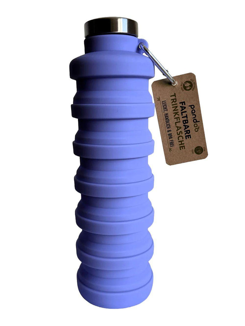PANDOO Trinkflasche 700ml faltbar Silikon lila