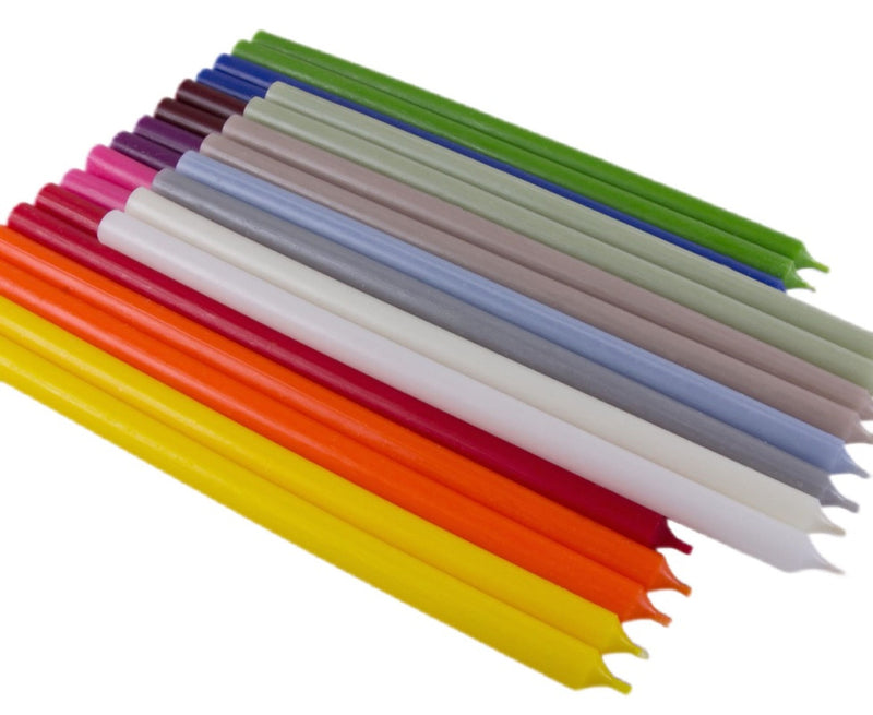 Stabkerzen 6er Set im eleganten Stil, Farbe WEIHNACHTSROT, 1,3 cm Durchmesser, Höhe 25 cm, ca. 6 Stunden Brennzeit, Ruß- und tropffrei