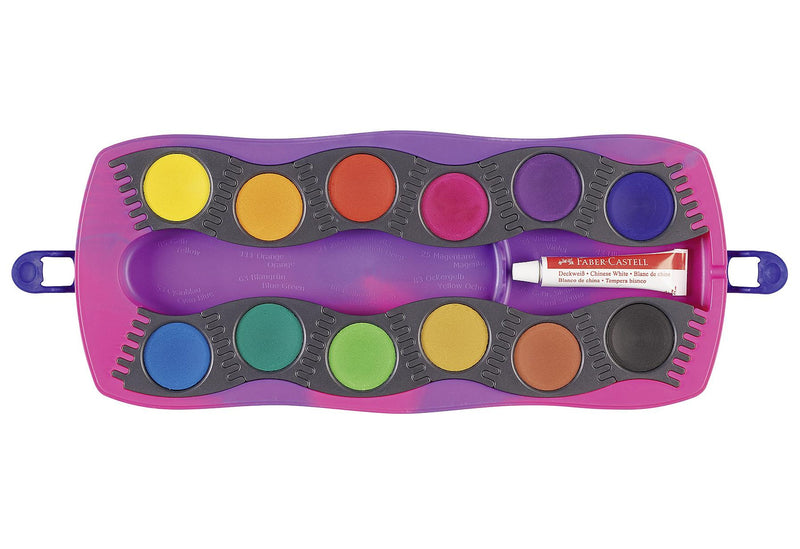 FABER CASTELL Farbkasten Connector Einhorn 12er+ Deckweiß