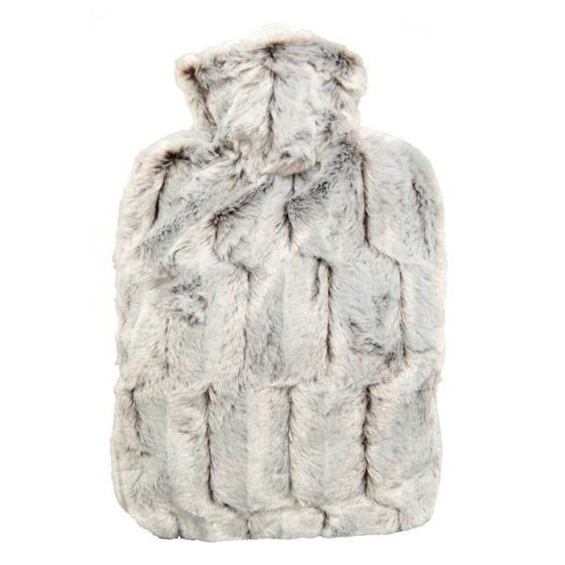 HUGO FROSCH Wärmflasche Klassik Hochflor-Flauschbezug 1,8 l braun/silber melange
