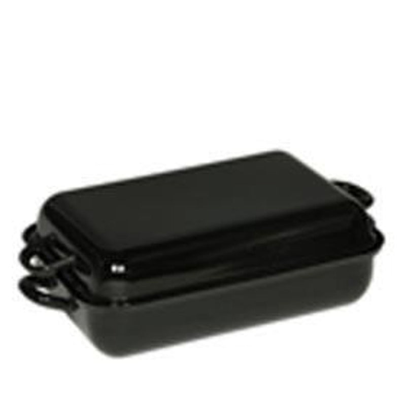 RIESS Bräter Profi 37x26x12,5cm schwarz emailliert mit Deckel