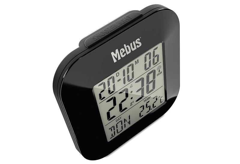 MEBUS Funkwecker digital 8,5x8x1,8cm schwarz