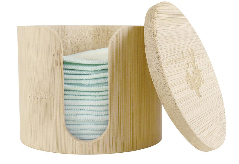 PANDOO Abschminkpad Bio-Baumwolle in Aufbewahrungsbox Ø8cm 18er Set