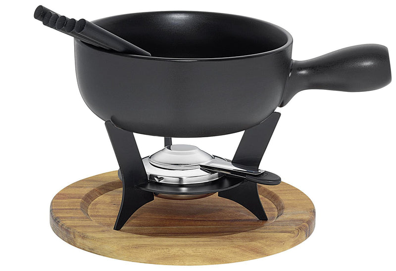 KELA Käsefondue-Set Country Gusseisen/Holz 21cm Ø22cm 10teilig
