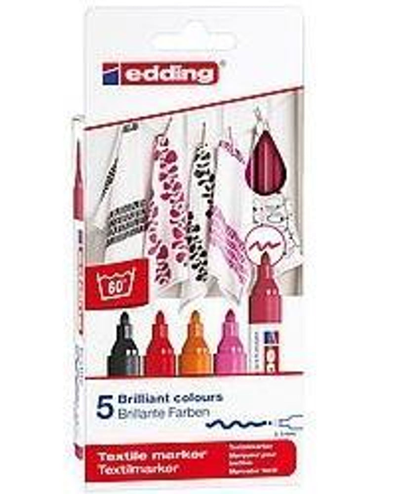 EDDING Textilmarker warm colours 4500 2-3mm 5er Pack