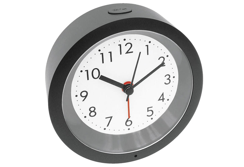 Quarz Wecker analog Ø10,3cm schwarz