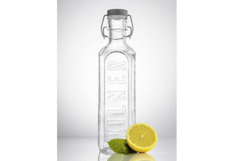 Glasflasche mit Bügelverschluß, eckig, 1 Liter