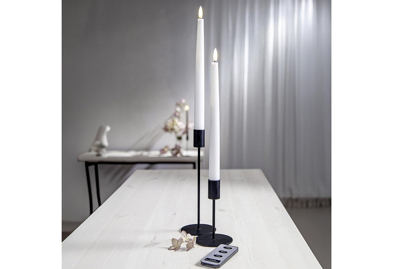 STAR TRADING Kerze LED mit Fernbedienung 2,1x28,5cm weiß 2er Set