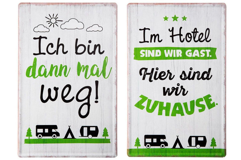 Tolles Camper Metallschild, Modell: ICH BIN DANN MAL WEG , Maße 30 x 19 cm, weiß, ideal für Camper, Zelter, Caravaner, Wohnmobilisten, oder einfach Zuhause.