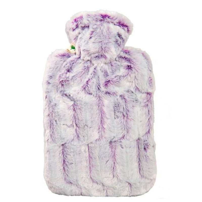 HUGO FROSCH Wärmflasche Klassik Hochflor-Flauschbezug 1,8 l lila/silber melange