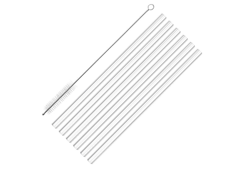 WESTMARK Trinkhalm Glas gerade mit Reinigungsbürste 20cm 6er