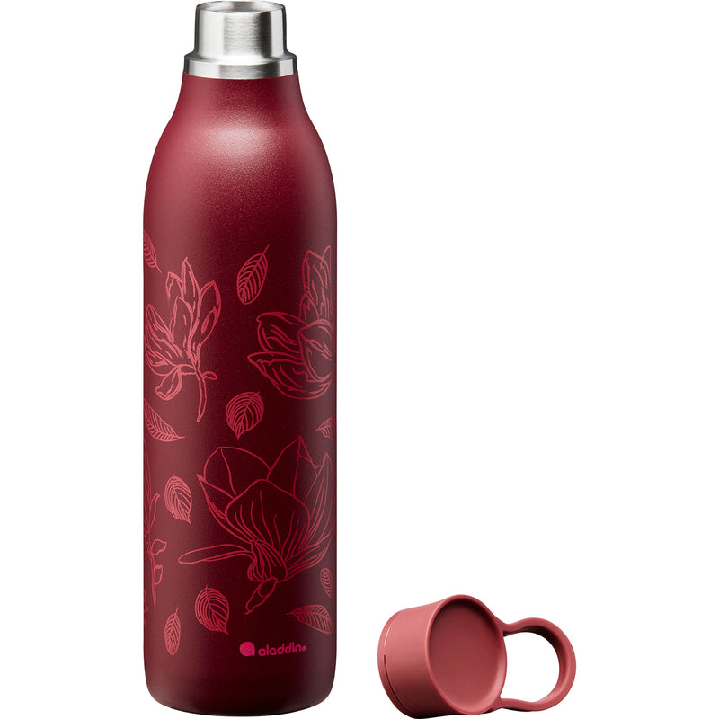 CityLoop Isolierflasche, 0,6L, Burgund + Print