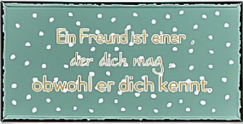 Grosses Vintage Metallschild, Modell „ EIN FREUND..., Material Metall , Maße 40 x 20 cm, türkis weiß, ideal für Küche, Flur, Bar, Cafeteria oder einfach Zuhause.