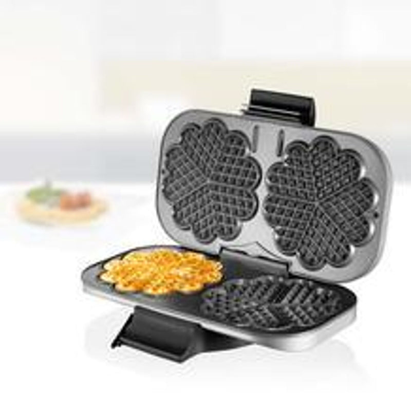 UNOLD Waffelautomat 48241 für 2 Waffeln in Herzform, 1200 W silber