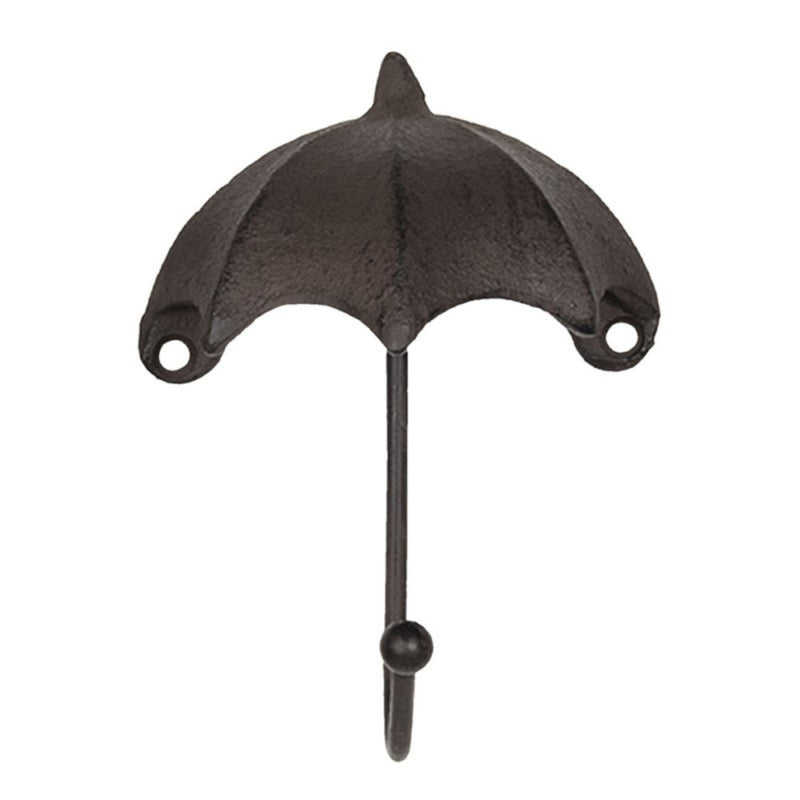 Vintage 2er Set Wandhaken in Form von Regenschirmen, Modell UMBRELLA COUNTRY, Gusseisen mit abgerundeter Aufnahme, je Haken 13 x 10 x 5 cm