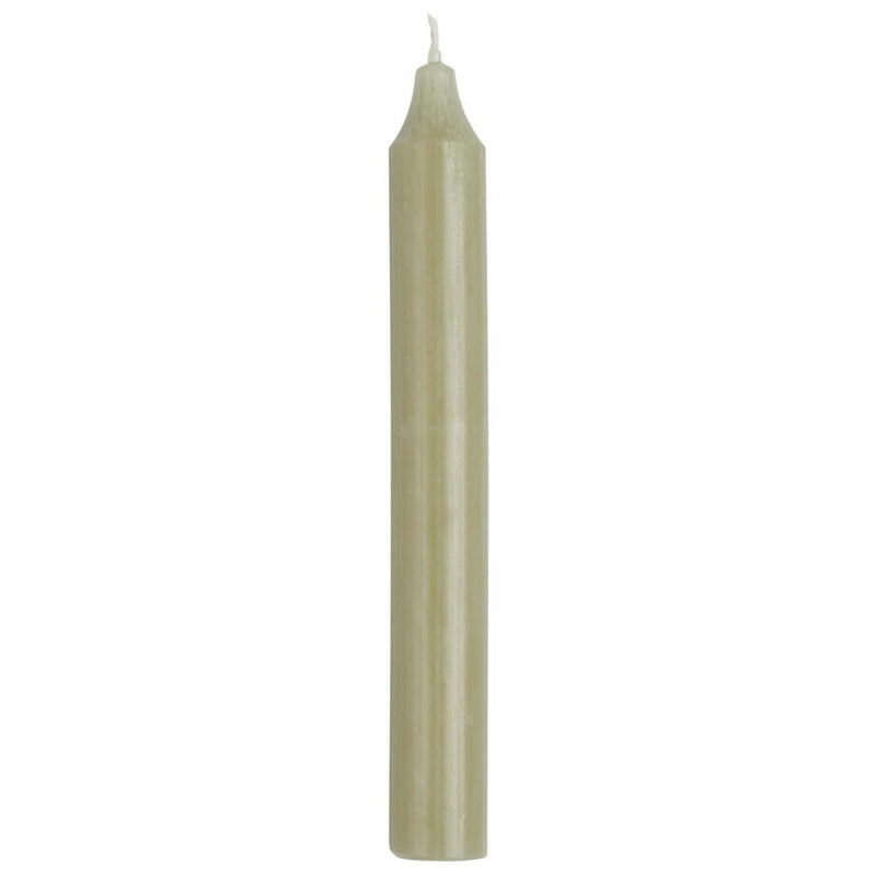 Stab Kerzen 8er Set in rustikalem Design. Farbe " KHAKI RUSTIKAL ". Zeitloses Design, 2,2 cm Durchmesser, Höhe 18 cm, ca. 8 Stunden Brennzeit, Hoher Neidfaktor.