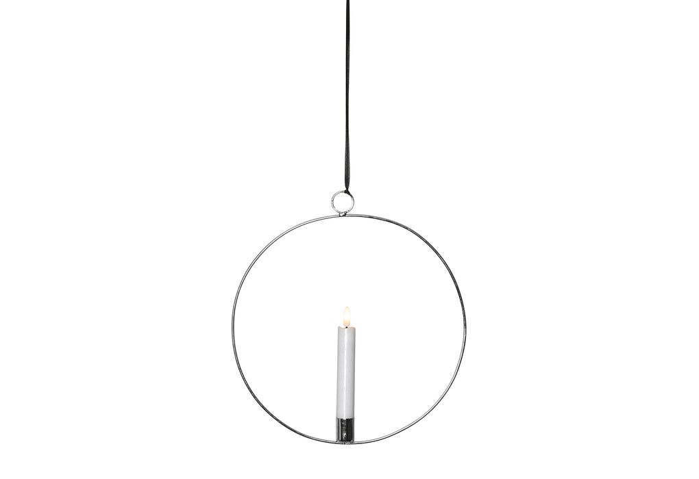 STAR TRADING LED Kerze Flamme mit Ring Ø28cm silber