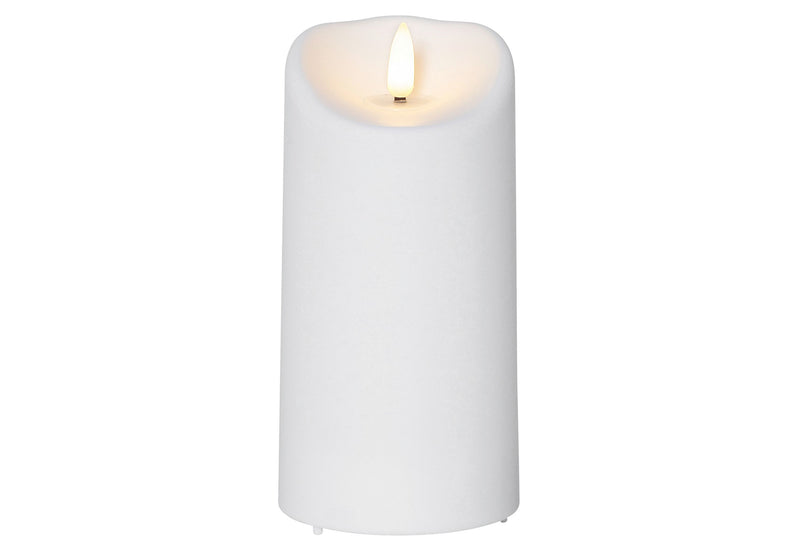 STAR TRADING LED Kerze Outdoor Flamme 15x7,5cm weiß
