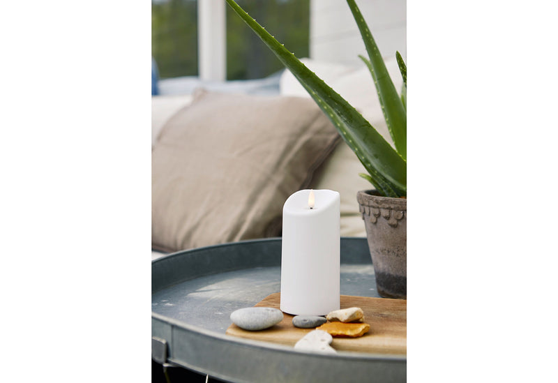 STAR TRADING LED Kerze Outdoor Flamme 15x7,5cm weiß