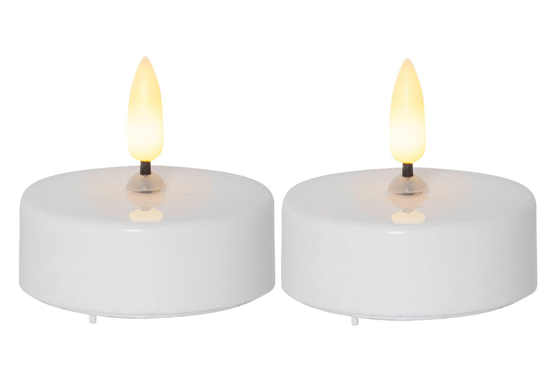 STAR TRADING LED Maxi Teelicht Flamme 2Stück weiß