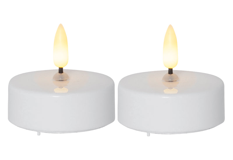 STAR TRADING LED Maxi Teelicht Flamme 2Stück weiß