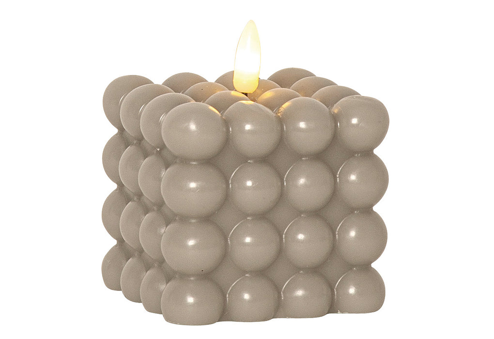 STAR TRADING LED-Wachskerze Flamme Dot 9,5x7,5cm beige