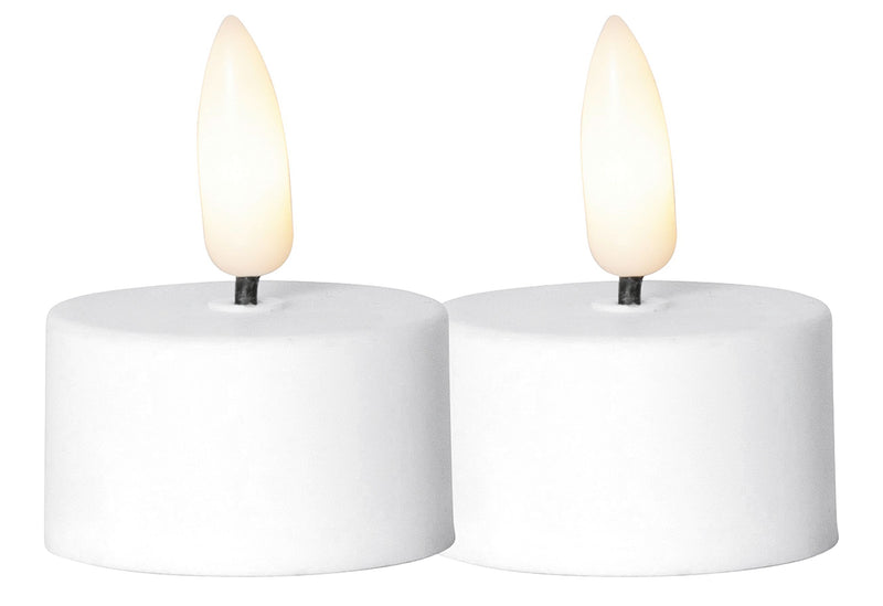 STAR TRADING Teelicht Flamme LED mit Timer weiß 2 Stück