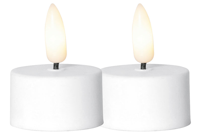 STAR TRADING Teelicht Flamme LED mit Timer weiß 2 Stück