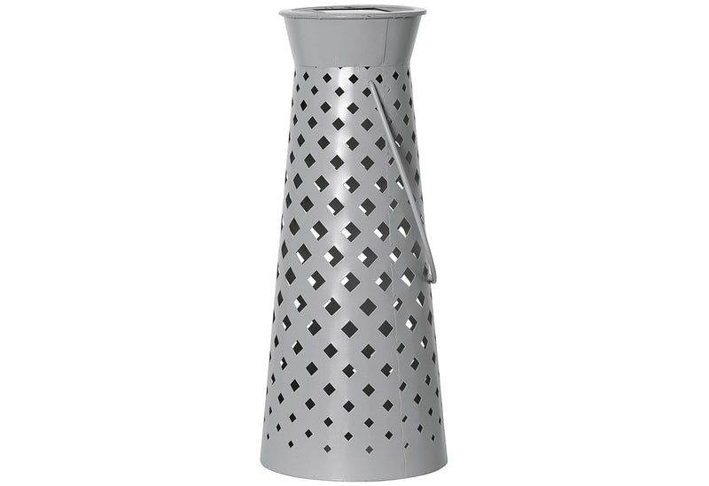 STAR TRADING LED Solar Deko Romby Laterne 13x32cm grau