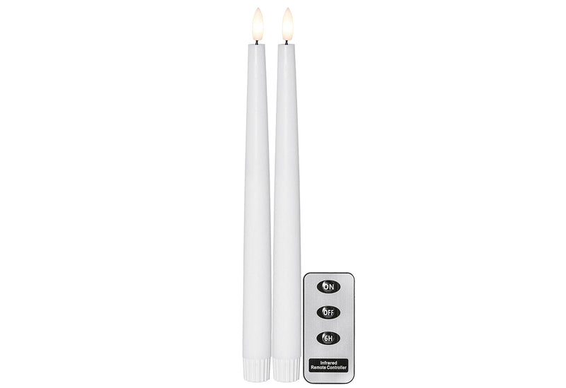 STAR TRADING Kerze LED mit Fernbedienung 2,1x28,5cm weiß 2er Set