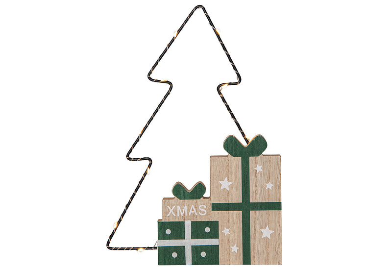 STAR TRADING LED Dekoration Jolly Tanne Batterie Timer 19x27cm bunt