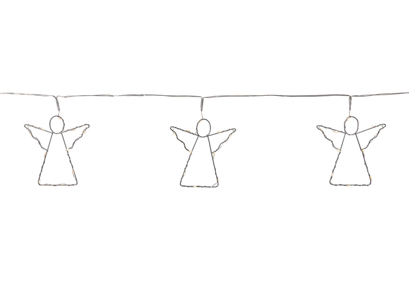 STAR TRADING Lichterkette LED Angela Metall Batterie 8tlg. 2 m silber