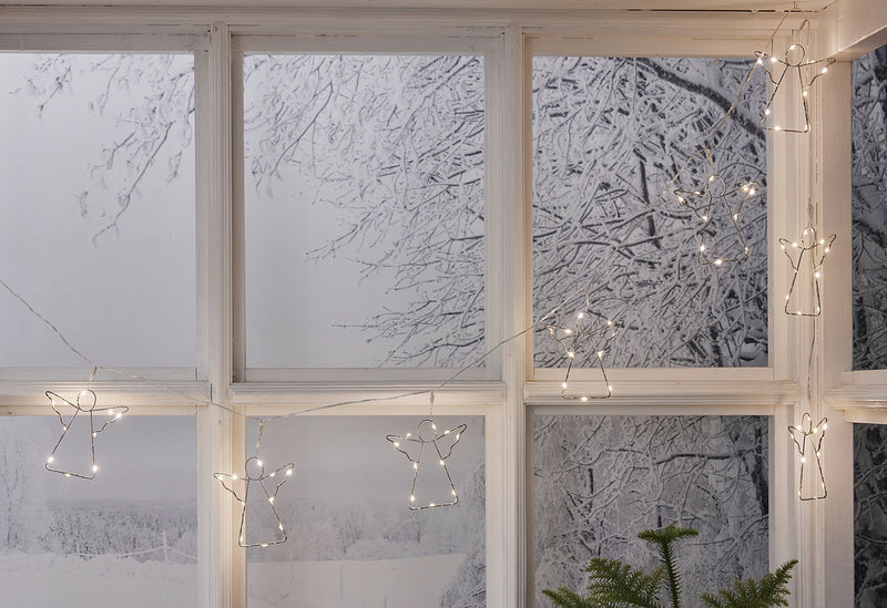 STAR TRADING Lichterkette LED Angela Metall Batterie 8tlg. 2 m silber