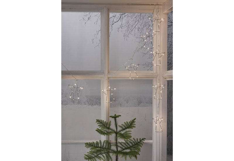 STAR TRADING Lichterkette LED Angela Metall Batterie 8tlg. 2 m silber