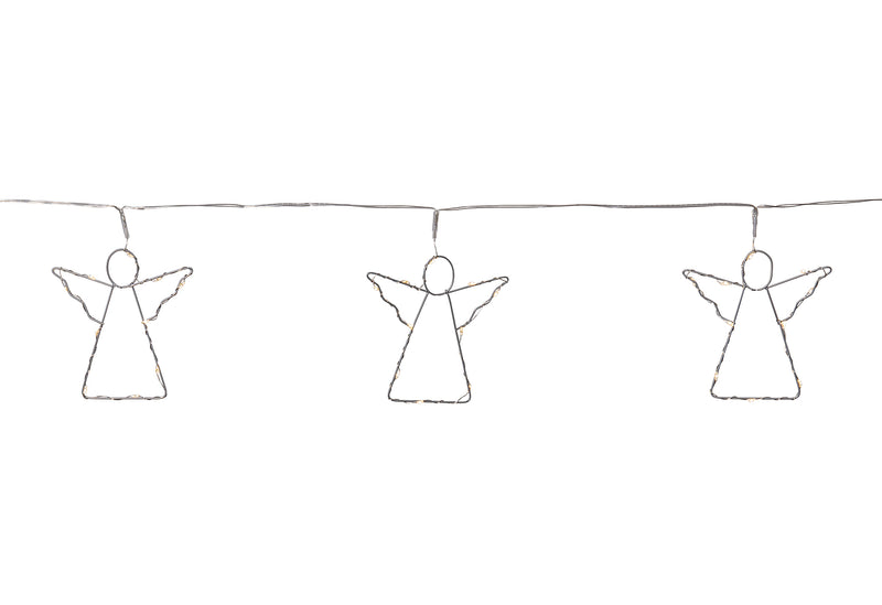 STAR TRADING Lichterkette LED Angela Metall Batterie 8tlg. 2 m silber