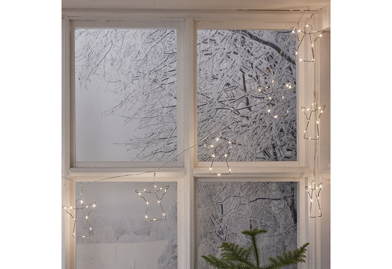 STAR TRADING Lichterkette LED Angela Metall Batterie 8tlg. 2 m silber