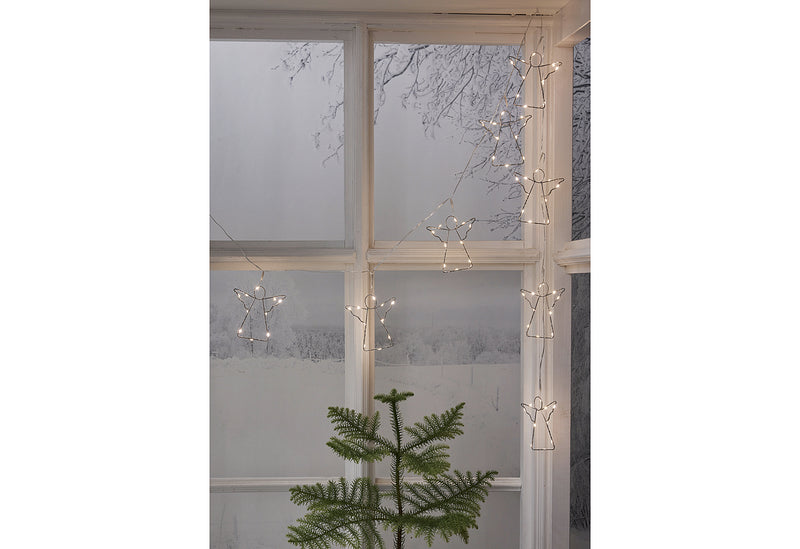 STAR TRADING Lichterkette LED Angela Metall Batterie 8tlg. 2 m silber