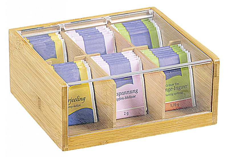 KESPER Tee-Box Bambus mit Sichtklappe 22x21x9,5cm