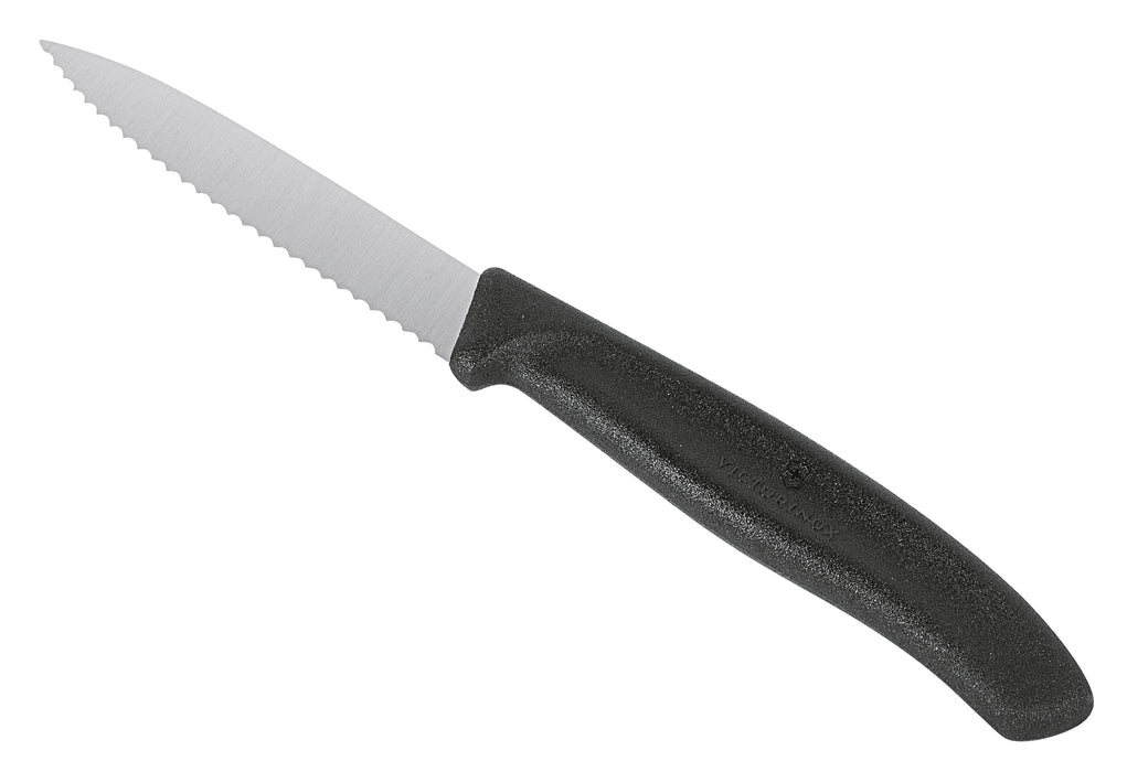 VICTORINOX Gemüsemesser mittelspitz Wellenschliff SwissClassic 8cm schwarz