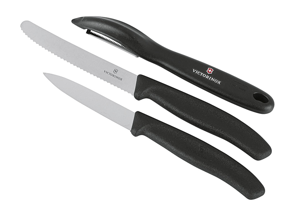 VICTORINOX Gemüsemesser-Set schwarz 3teilig