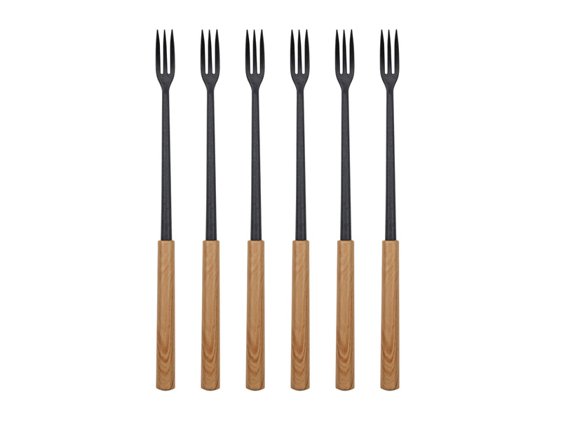 NOUVEL Käsefonduegabeln Wood mit Nylonspitzen 6 Stück