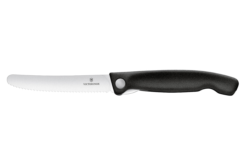 VICTORINOX Gemüsemesser Swiss Classic faltbar Wellenschliff schwarz Blister