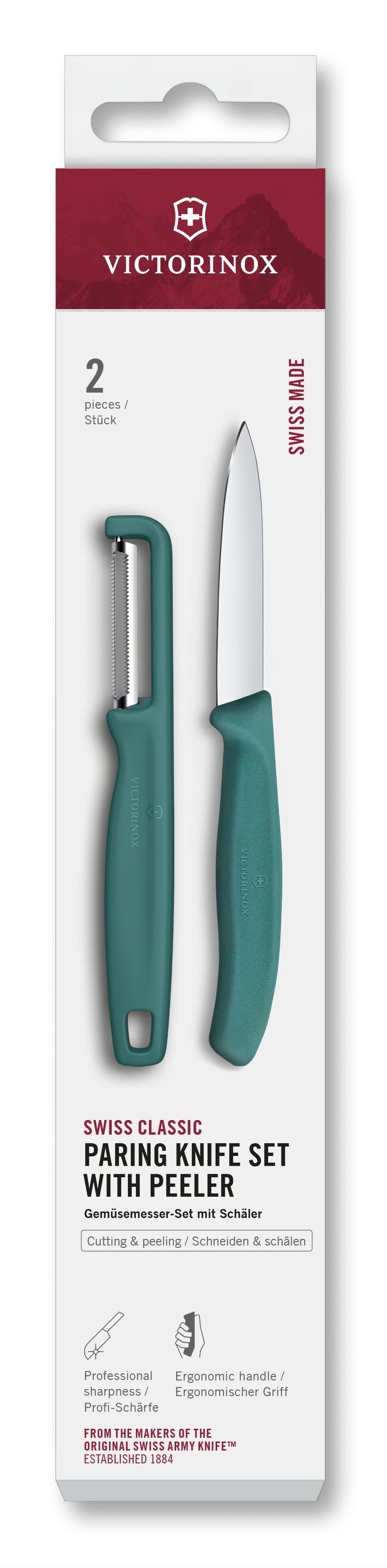 VICTORINOX Gemüsemesser mit I-Schäler grün 2teilig